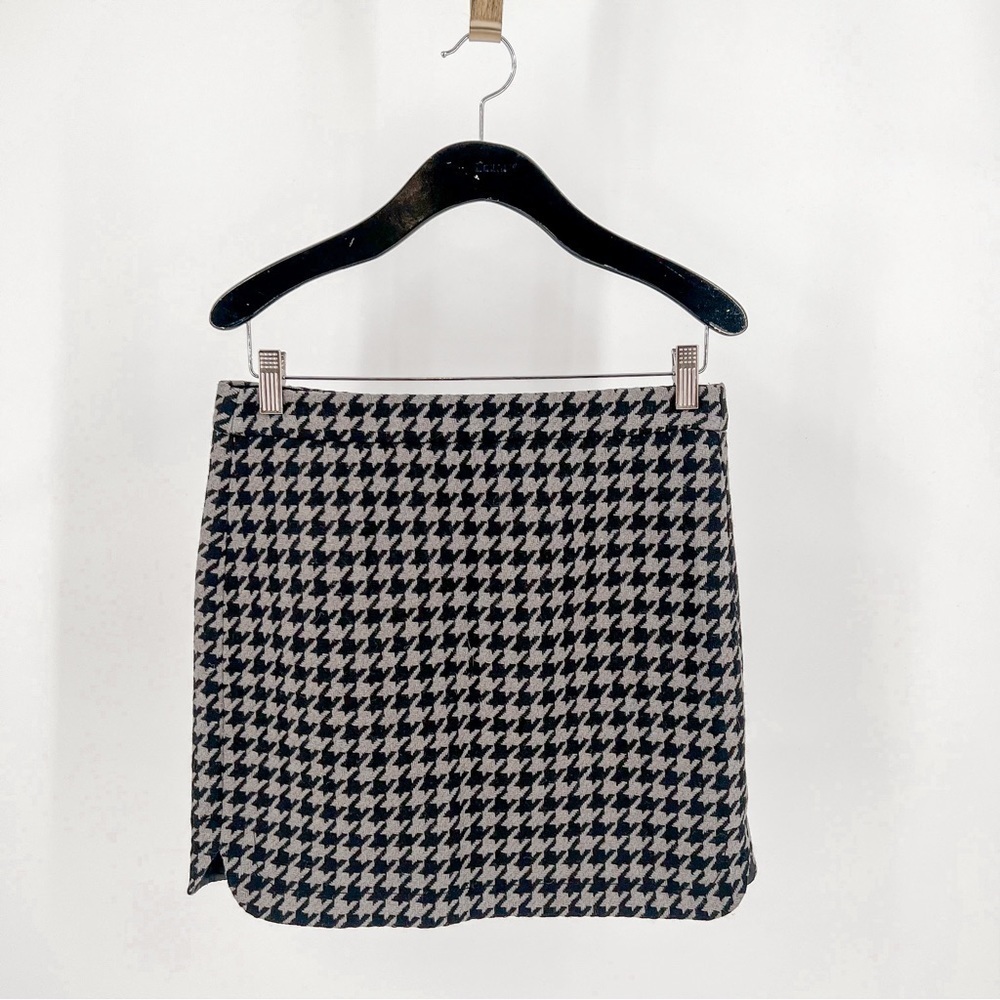J Crew Wool Blend Dogtooth Skirt